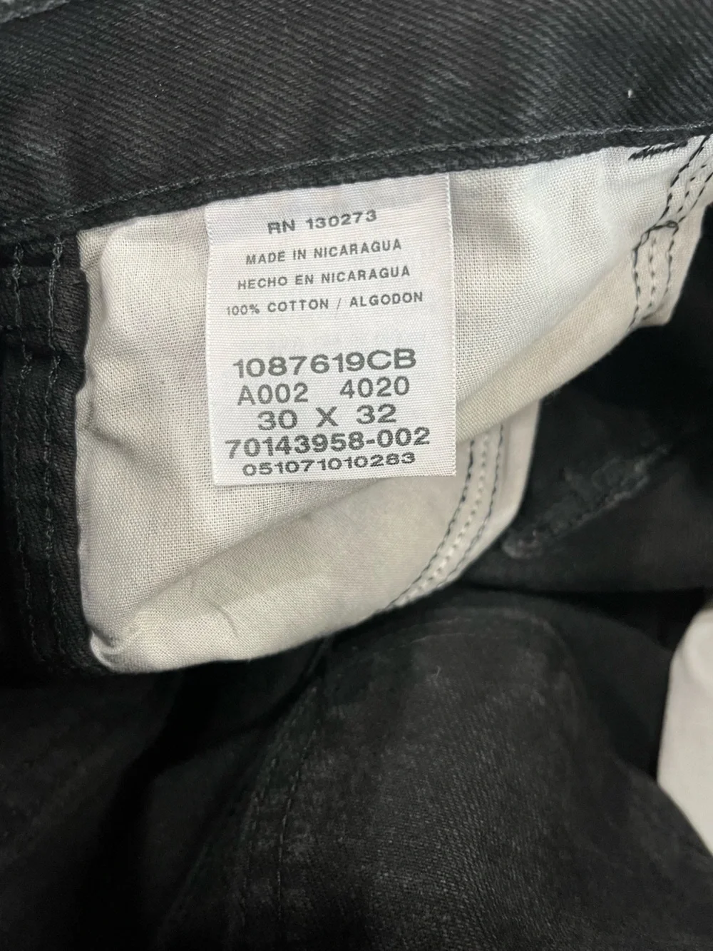 Rustler solid black denim jeans 30W by 32L